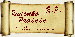 Radenko Pavičić vizit kartica